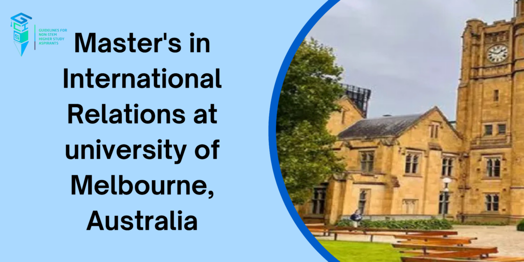 Master's in International Relations (IR) at University of Melbourne